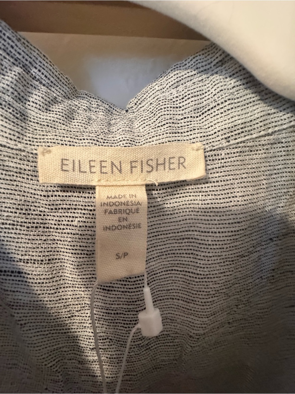 NWT Eileen Fisher 100% Linen Gray Classic Collar Dress - Picture 3 of 5
